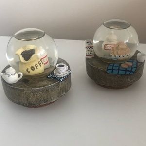 Cookies & Coffee Snow Globes (2 PC Set)